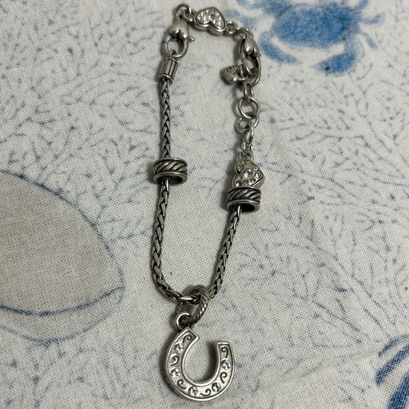Brighton Heart Slide Charm Bracelet with Horseshoe Good Luck, 2 Spacers & Tin - Picture 7 of 11